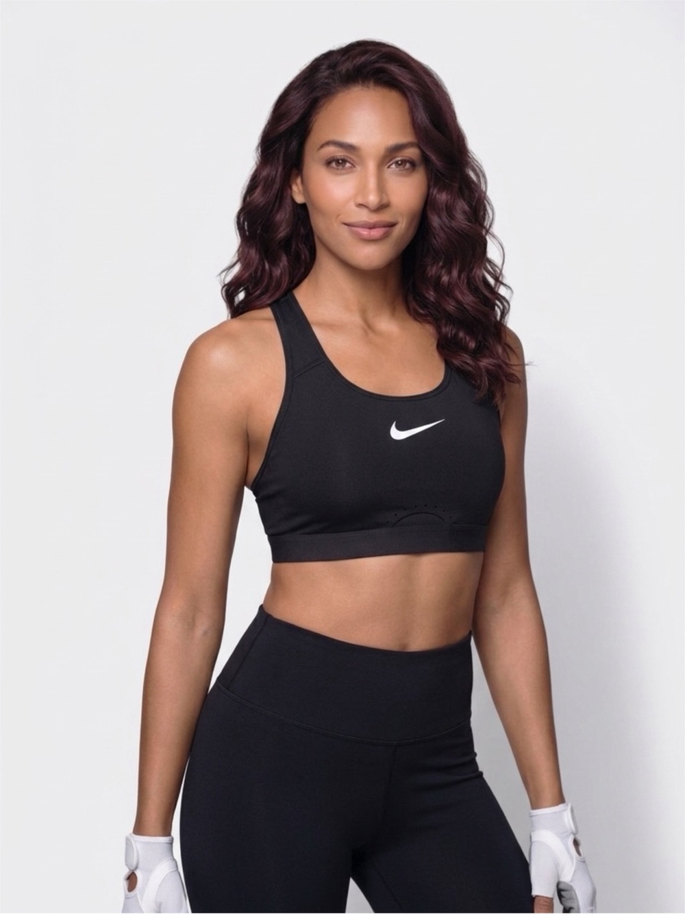 Nike Black Sports Bra with White Swoosh-XS-NWT